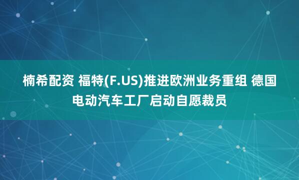 楠希配资 福特(F.US)推进欧洲业务重组 德国电动汽车工厂启动自愿裁员