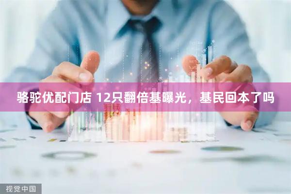 骆驼优配门店 12只翻倍基曝光，基民回本了吗