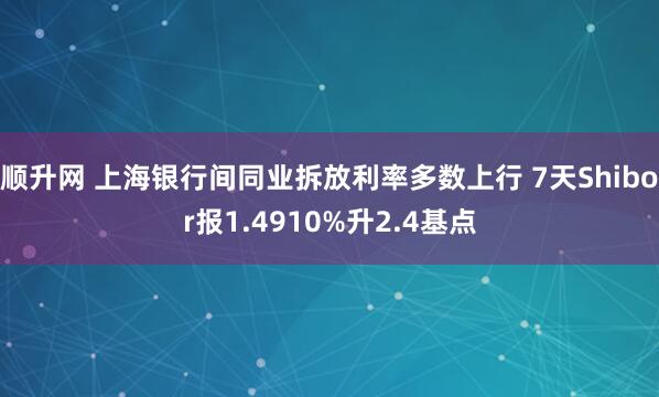 顺升网 上海银行间同业拆放利率多数上行 7天Shibor报1.4910%升2.4基点