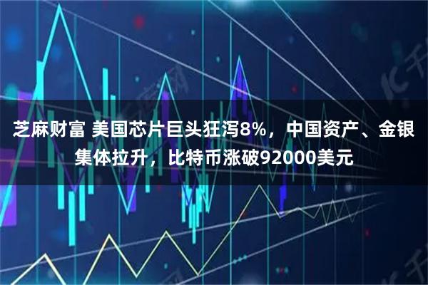 芝麻财富 美国芯片巨头狂泻8%，中国资产、金银集体拉升，比特币涨破92000美元